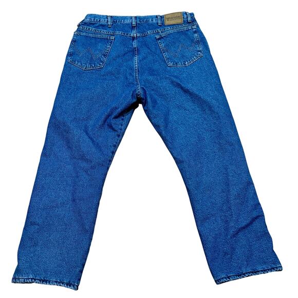 Wrangler Rugged Wear Thermal Jean Men's W40 L30 Relaxed Red Lining High Rise - Picture 3 of 5